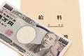 Japanese money and salary envelope Royalty Free Stock Photo